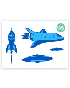 A3 Raket Space-Shuttle UFO Sjabloon – 2 Lagen
